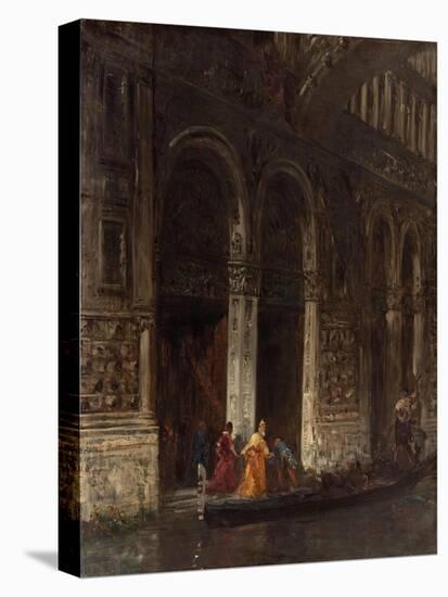 Venise, sortie du palais des Doges sous le Pont des Soupirs-Felix Ziem-Premier Image Canvas