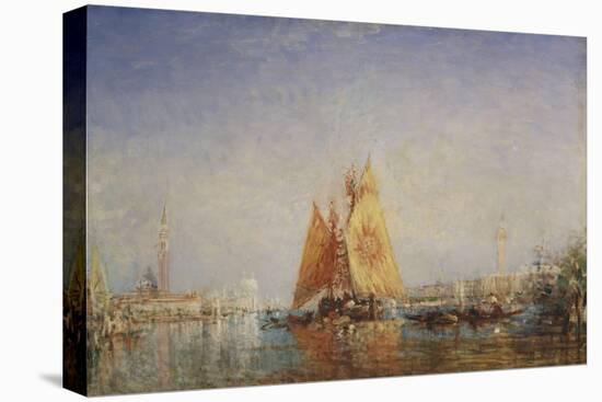 Venise, Trabacco à la voile jaune-Félix Ziem-Premier Image Canvas