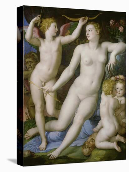 Venus, Amor Und Die Eifersucht-Agnolo Bronzino-Premier Image Canvas