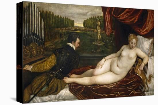 Venus, an Organist and a Little Dog-Titian (Tiziano Vecelli)-Premier Image Canvas