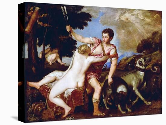 Venus and Adonis-Titian (Tiziano Vecelli)-Premier Image Canvas