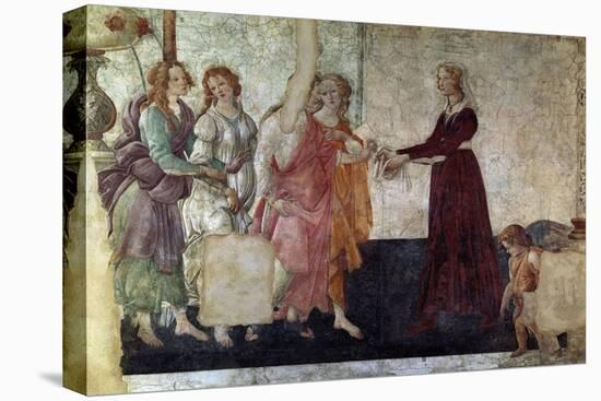 Venus And the Graces Offering Gifts To a Young Girl, 1486, Italian Renaissance-Sandro Botticelli-Premier Image Canvas