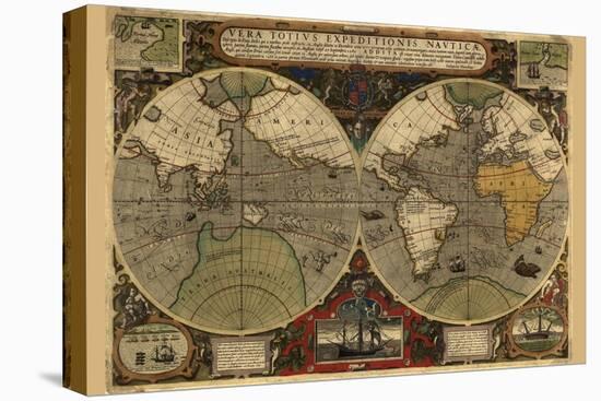 Vera Totius Expeditionis Nautica (World Map)-Abraham Ortelius-Stretched Canvas