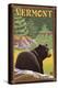 Vermont - Black Bear in Forest-Lantern Press-Stretched Canvas