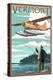 Vermont - Float Plane and Fisherman-Lantern Press-Stretched Canvas