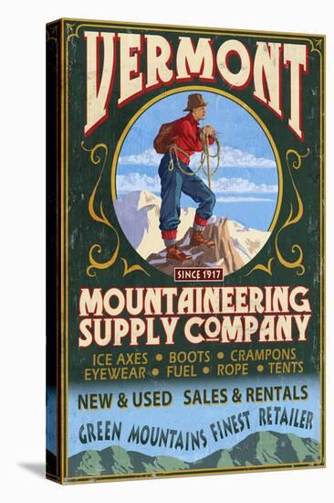 Vermont - Mountaineering Supply Company-Lantern Press-Stretched Canvas