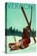 Vermont - Pinup Skier-Lantern Press-Stretched Canvas