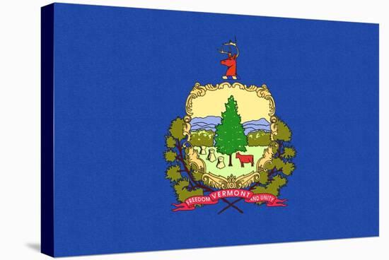 Vermont State Flag-Lantern Press-Stretched Canvas