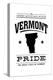 Vermont State Pride - Black on White-Lantern Press-Stretched Canvas