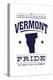 Vermont State Pride - Blue on White-Lantern Press-Stretched Canvas