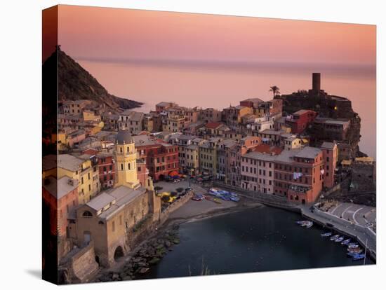 Vernazza Harbour at Dusk, Vernazza, Cinque Terre, UNESCO World Heritage Site, Liguria, Italy-Patrick Dieudonne-Premier Image Canvas