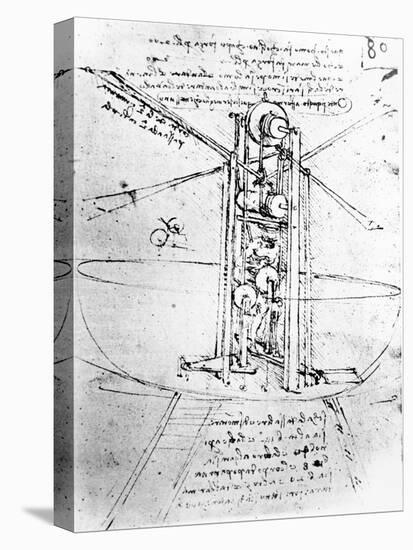 Vertically Standing Bird's-winged Flying Machine, from Paris Manuscript B, 1488-90-Leonardo da Vinci-Premier Image Canvas