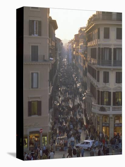 Via Condotti from the Spanish Steps, Rome, Lazio, Italy, Europe-Michael Newton-Premier Image Canvas