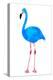 Vibrant Dark Blue Flamingo Bird Low Poly Triangle Vector Image-Samantha Jo Czerpak-Stretched Canvas