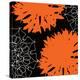 Vibrant orange floral-Yashna-Stretched Canvas