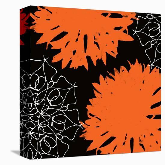 Vibrant orange floral-Yashna-Stretched Canvas
