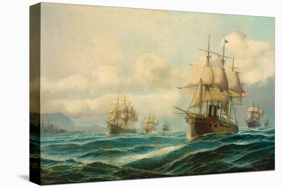 Vice-Admiral Phipps Hornby's Squadron Steaming Through the Dardanelles on Passage to…-David James-Premier Image Canvas