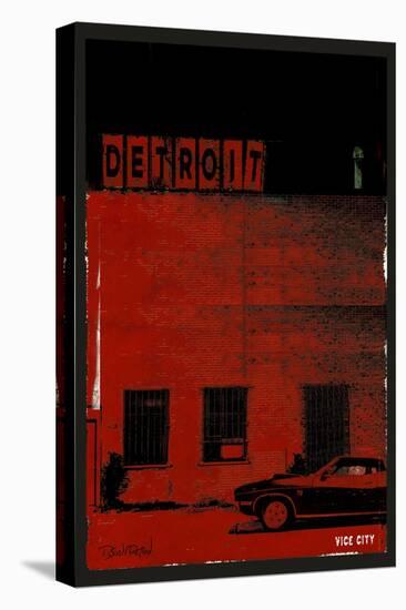 Vice City Detroit- Red-Pascal Normand-Stretched Canvas