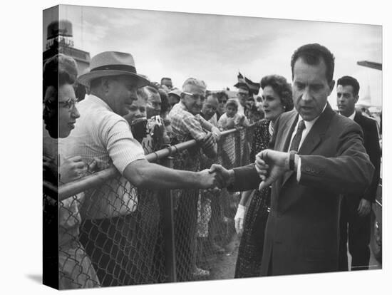 Vice President Richard M. Nixon with His Wife Greeting People-Hank Walker-Premier Image Canvas