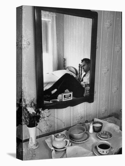 Vice Presidential Candidate Richard M. Nixon Eating Breakfast in His Hotel Room-Cornell Capa-Premier Image Canvas