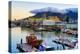 Victoria and Alfred Waterfront and harbor at sunset, Cape Town, South Africa, Africa-G&M Therin-Weise-Premier Image Canvas