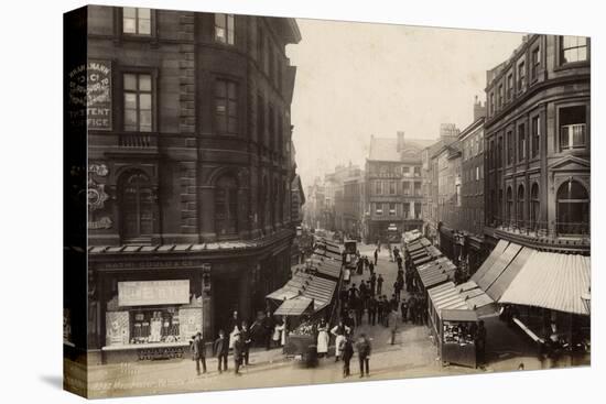 Victoria Market, Manchester (B/W Photo)-Francis Frith-Premier Image Canvas