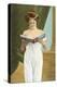 Victorian Woman Reading-null-Stretched Canvas