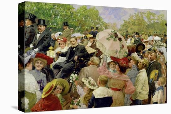 Vienna Lord Mayor Karl Lueger riding in his coach during the flower-corso in the Vienna Prater1904-Wilhelm Gause-Premier Image Canvas