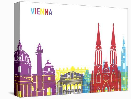 Vienna Skyline Pop-paulrommer-Stretched Canvas