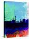 Vienna Watercolor Skyline-NaxArt-Stretched Canvas