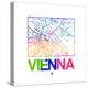 Vienna Watercolor Street Map-NaxArt-Stretched Canvas