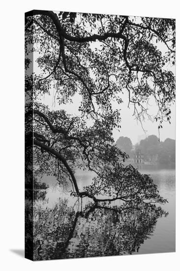 Vietnam, Hanoi. Hoan Kiem Lake and Thap Rua, Turtle Pagoda-Walter Bibikow-Premier Image Canvas