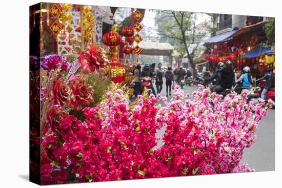 Vietnam, Hanoi. Tet Lunar New Year, Cherry Blossoms for Sale-Walter Bibikow-Premier Image Canvas