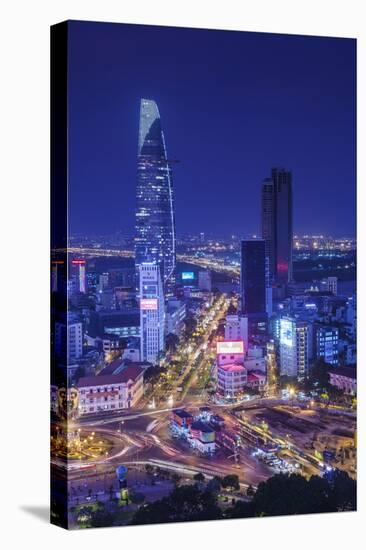 Vietnam, Ho Chi Minh City. Elevated City View Above Quach Thi Trang Circle, Dusk-Walter Bibikow-Premier Image Canvas