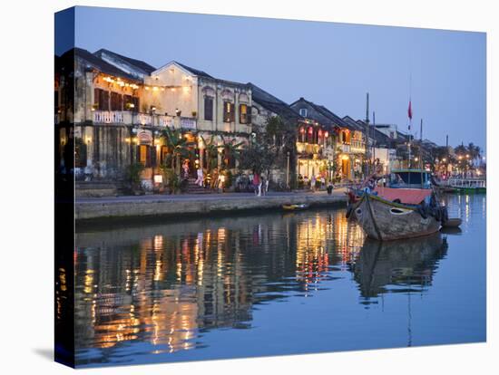 Vietnam, Hoi An, Evening View of Town Skyline and Hoai River-Steve Vidler-Premier Image Canvas
