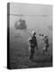 Vietnam War US Helicopter Landing-Henri Huet-Premier Image Canvas