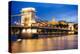 View across Danube River of Chain Bridge and Buda Castle at Night, UNESCO World Heritage Site-Ben Pipe-Premier Image Canvas