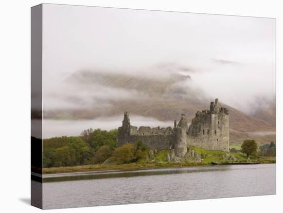 View across Loch Awe to the Ruins of Kilchurn Castle, Early Morning Mist on Mountains-Ruth Tomlinson-Premier Image Canvas