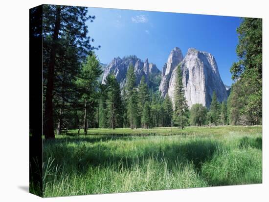 View Across Meadows to Cathedral Rocks, Yosemite National Park, Unesco World Heritage Site, USA-Ruth Tomlinson-Premier Image Canvas