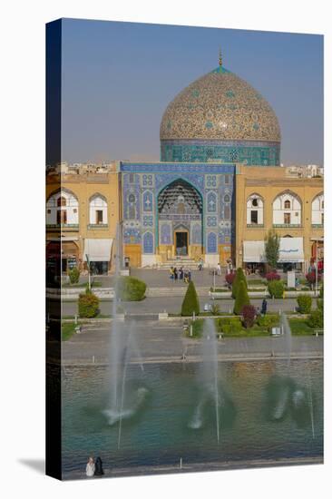 View across Naqsh-e (Imam) Square from Ali Qapu Palace opposite Sheikh Lotfollah Mosque, UNESCO Wor-James Strachan-Premier Image Canvas