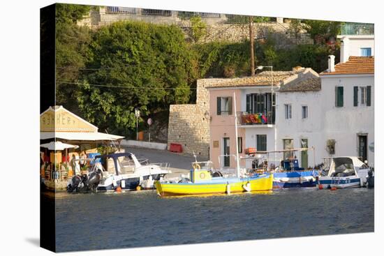 View across the Colourful Harbour, Loggos, Paxos, Paxi, Corfu, Ionian Islands, Greek Islands-Ruth Tomlinson-Premier Image Canvas