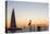 View across the Gulf of Mexico, sunset, brown pelican prominent, Mallory Square-David Tomlinson-Premier Image Canvas