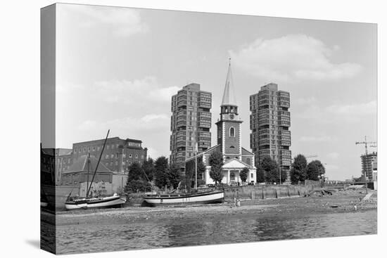 View across the Thames at Battersea. 21st August 1971-Staff-Premier Image Canvas