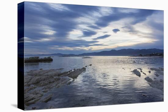 View across the tranquil waters of South Bay at dusk, Kaikoura, Canterbury, South Island, New Zeala-Ruth Tomlinson-Premier Image Canvas