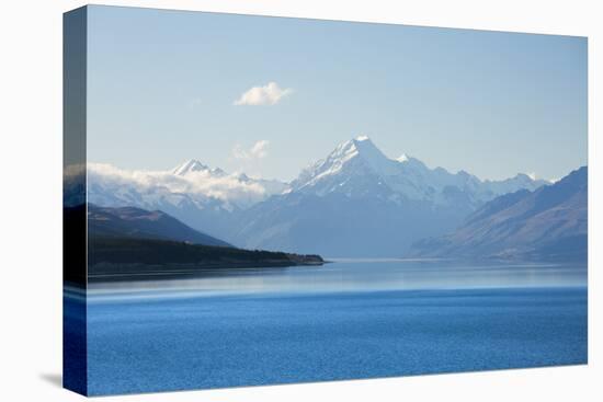 View across tranquil Lake Pukaki to Aoraki  (Mount Cook), near Twizel, Mackenzie district, Canterbu-Ruth Tomlinson-Premier Image Canvas