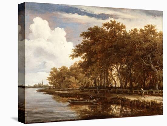 View Along the Amstel, C.1660-Meindert Hobbema-Premier Image Canvas