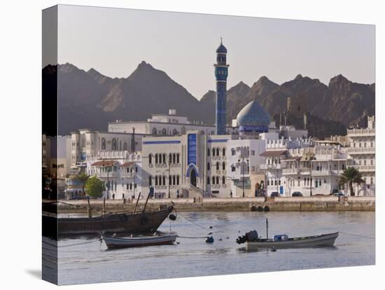 View Along the Corniche, Latticed Houses and Mutrah Mosque, Mutrah, Muscat, Oman, Middle East-Gavin Hellier-Premier Image Canvas