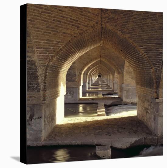 View Along the Inside of the Khaju Bridge Dam, Safavid Period-null-Premier Image Canvas