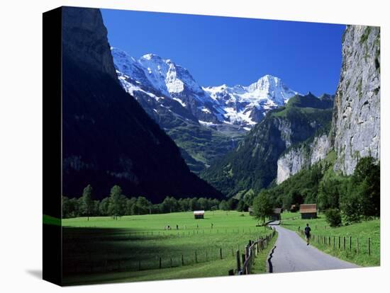 View Along Valley to the Breithorn, Lauterbrunnen, Bern, Switzerland-Ruth Tomlinson-Premier Image Canvas