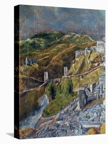 View and Map of Toledo-El Greco-Premier Image Canvas